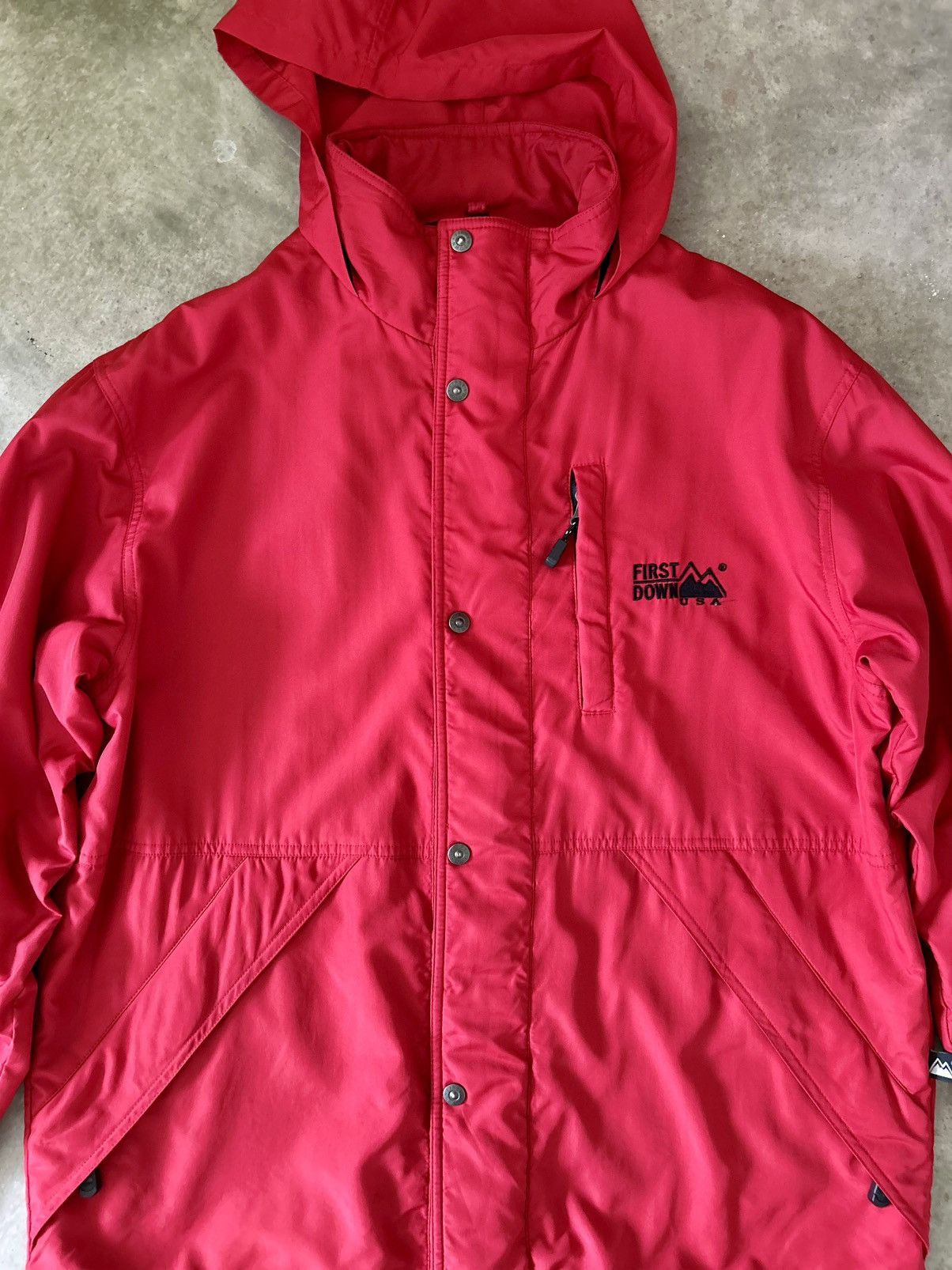 Japanese Brand FIRST DOWN Vintage Hooded Down Jacket Size US L / EU 52-54 / 3 - 6 Thumbnail