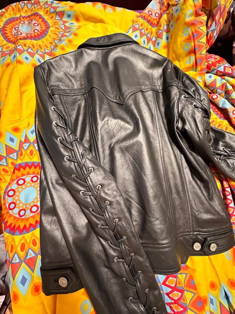 Versace Versace Men's sheepskin biker jacket Size US L / EU 52-54 / 3 - 8 Thumbnail