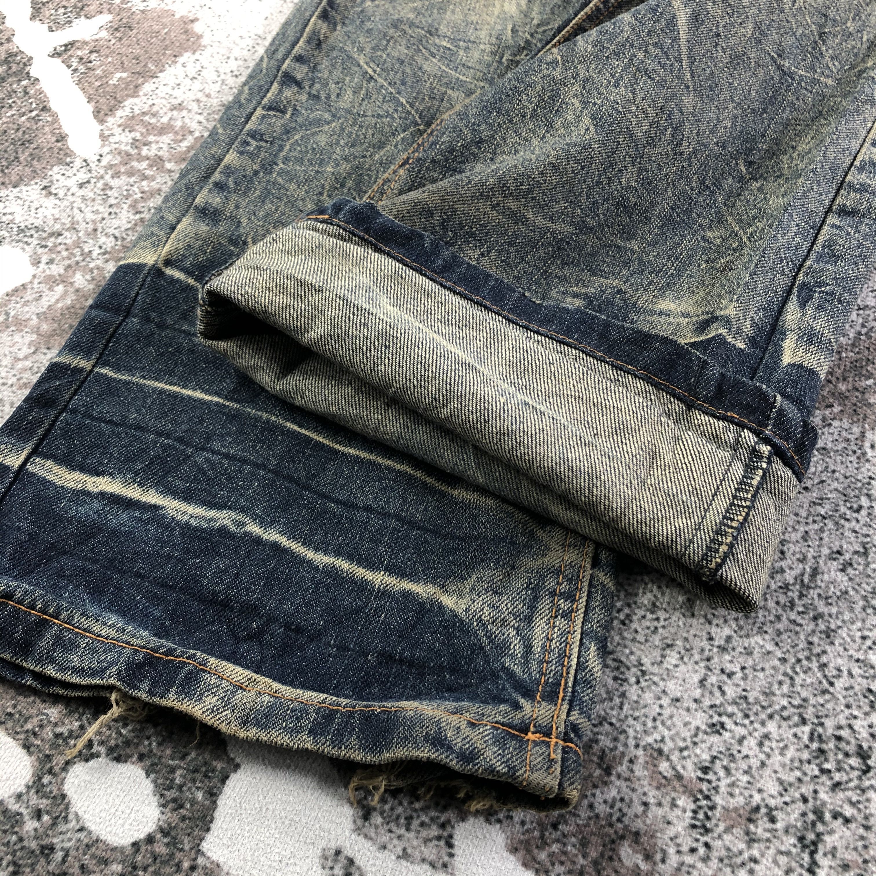 Japanese Brand Vintage Lowbox Jeans Rusty Wash Flare Denim KJ1687 Size US 30 / EU 46 - 7 Thumbnail