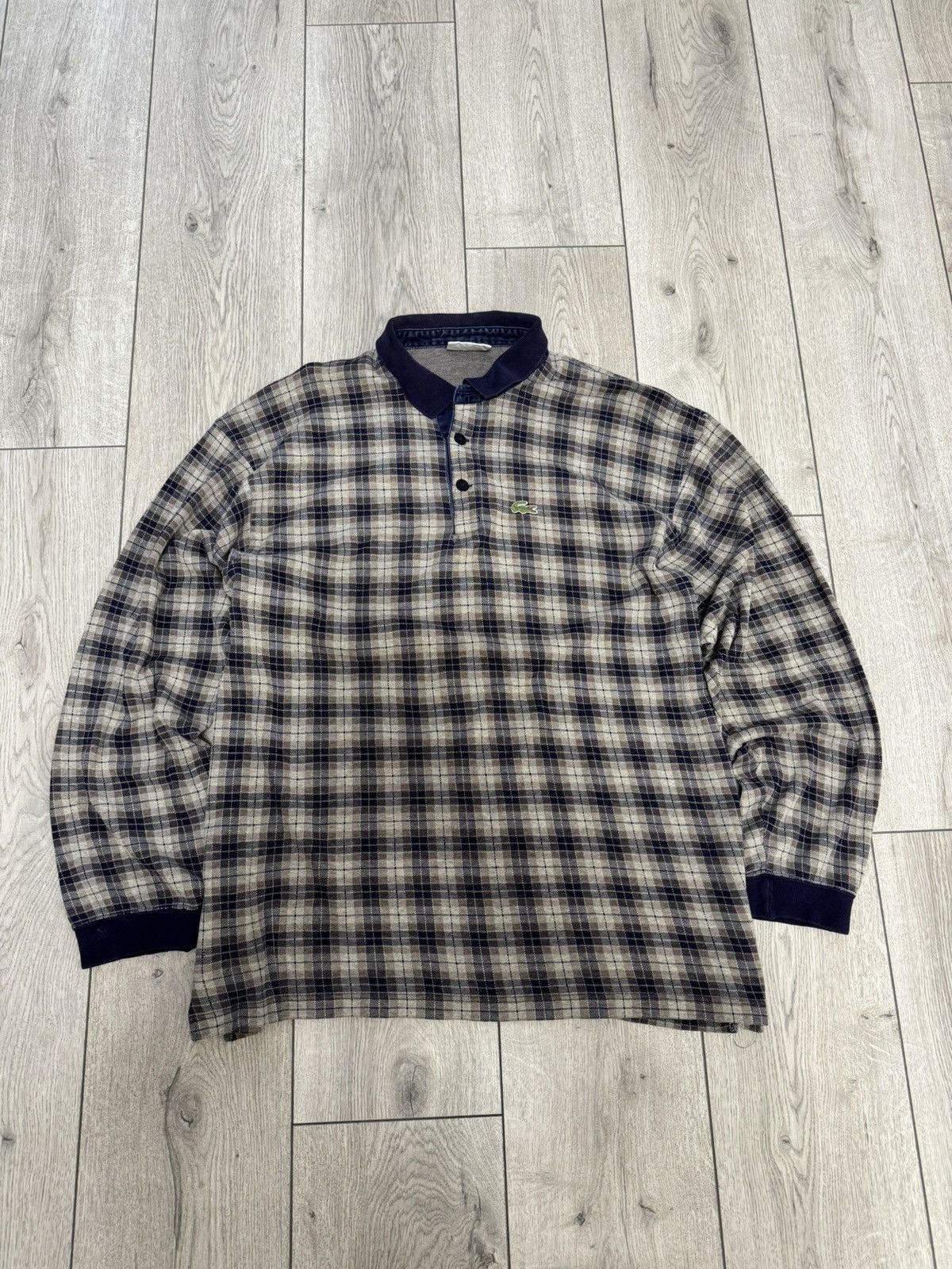 Lacoste Vintage Lacoste Checkered Shirt Long Sleeve distressed Polo Size US XL / EU 56 / 4 - 1 Thumbnail