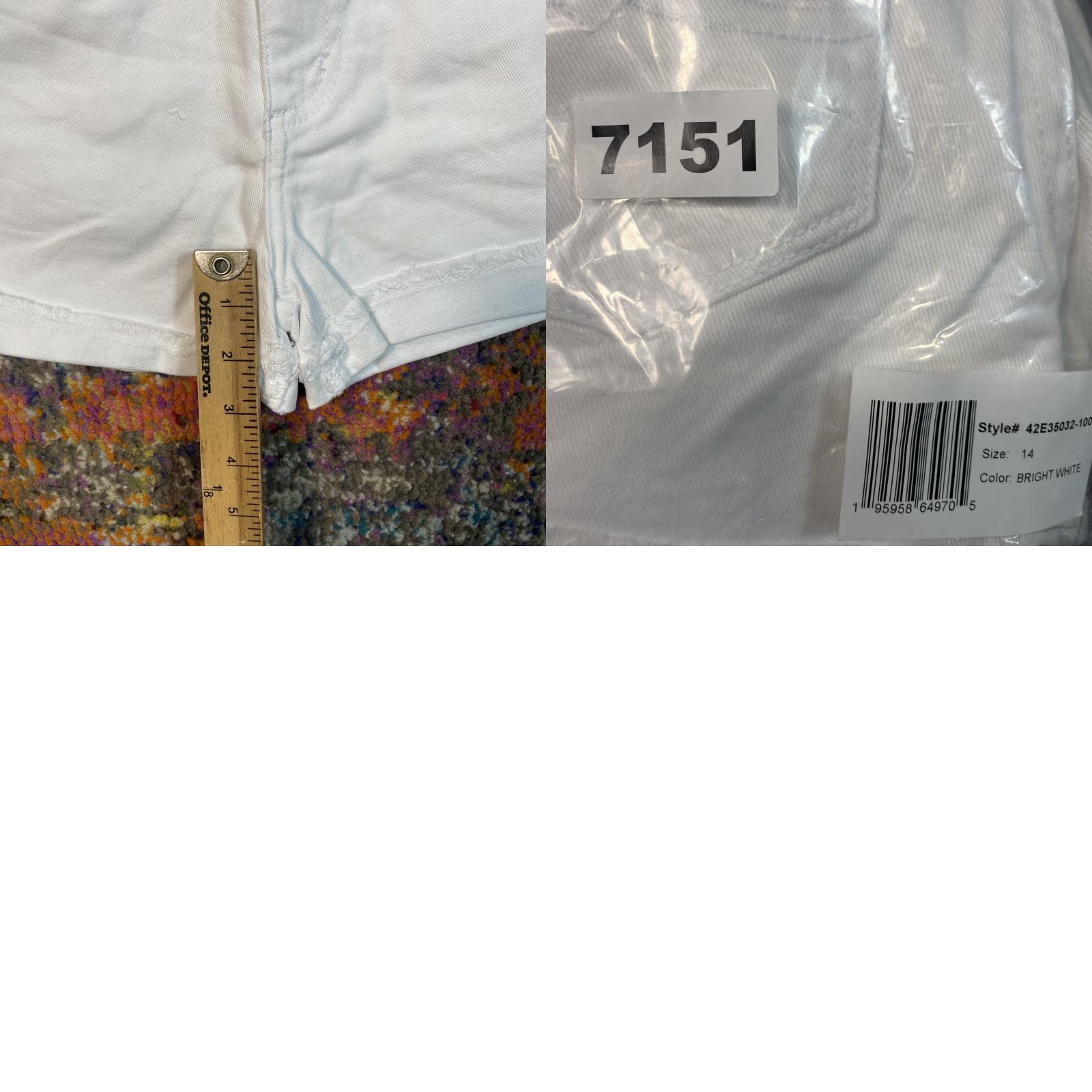 Lucky Brand Lucky Brand Riley Shorts Womens 14 White Cut Off Slim Fit Stretch Denim 2 Inseam 5-Pocket Casual Spring Summer Vintage? (No vintage) Size 36" / US 14 / IT 50 - 8 Thumbnail