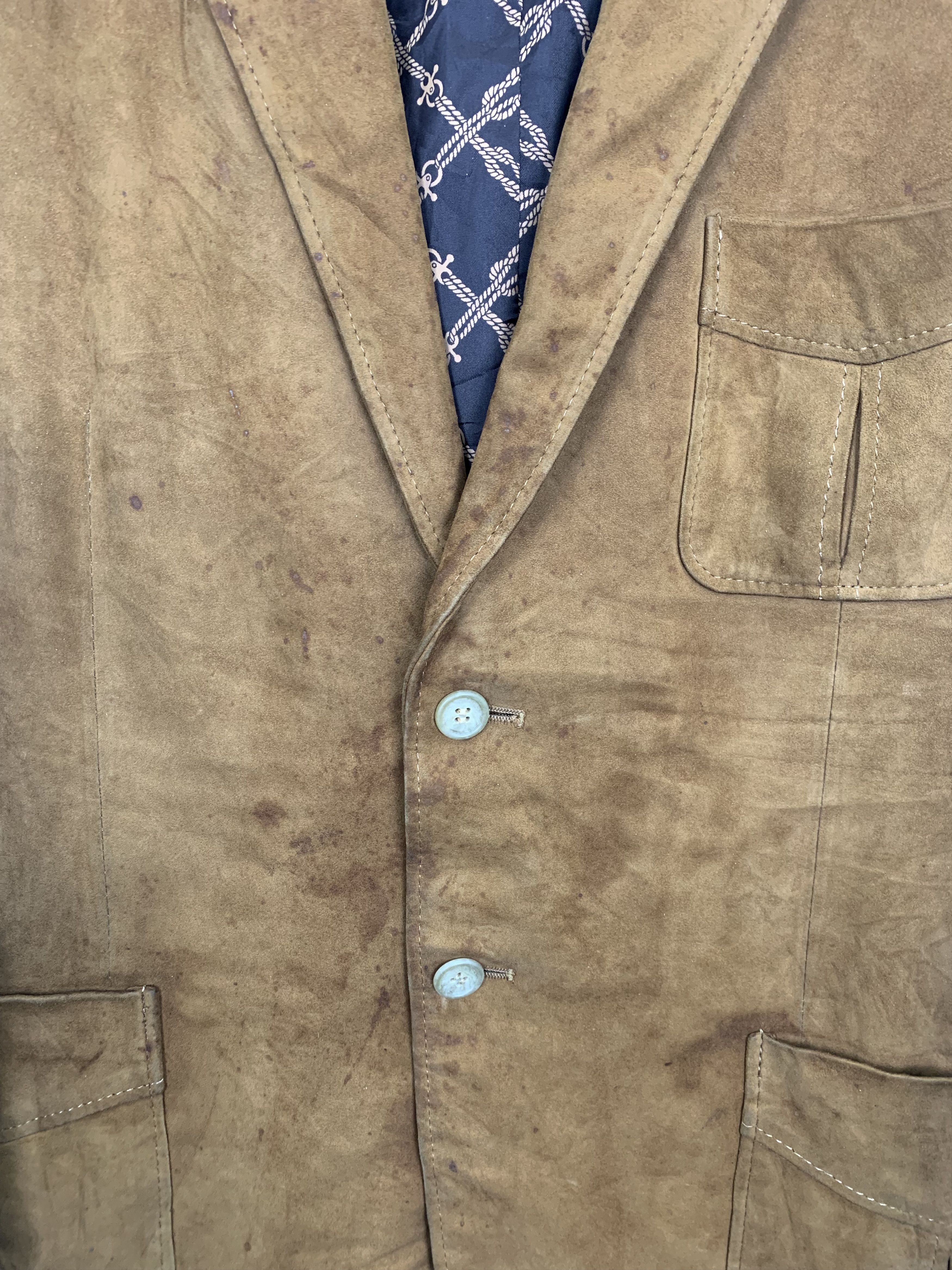 Vintage Vintage Japanese Brand Suede Leather Luxury Blazer J0795 Size US L / EU 52-54 / 3 - 9 Thumbnail