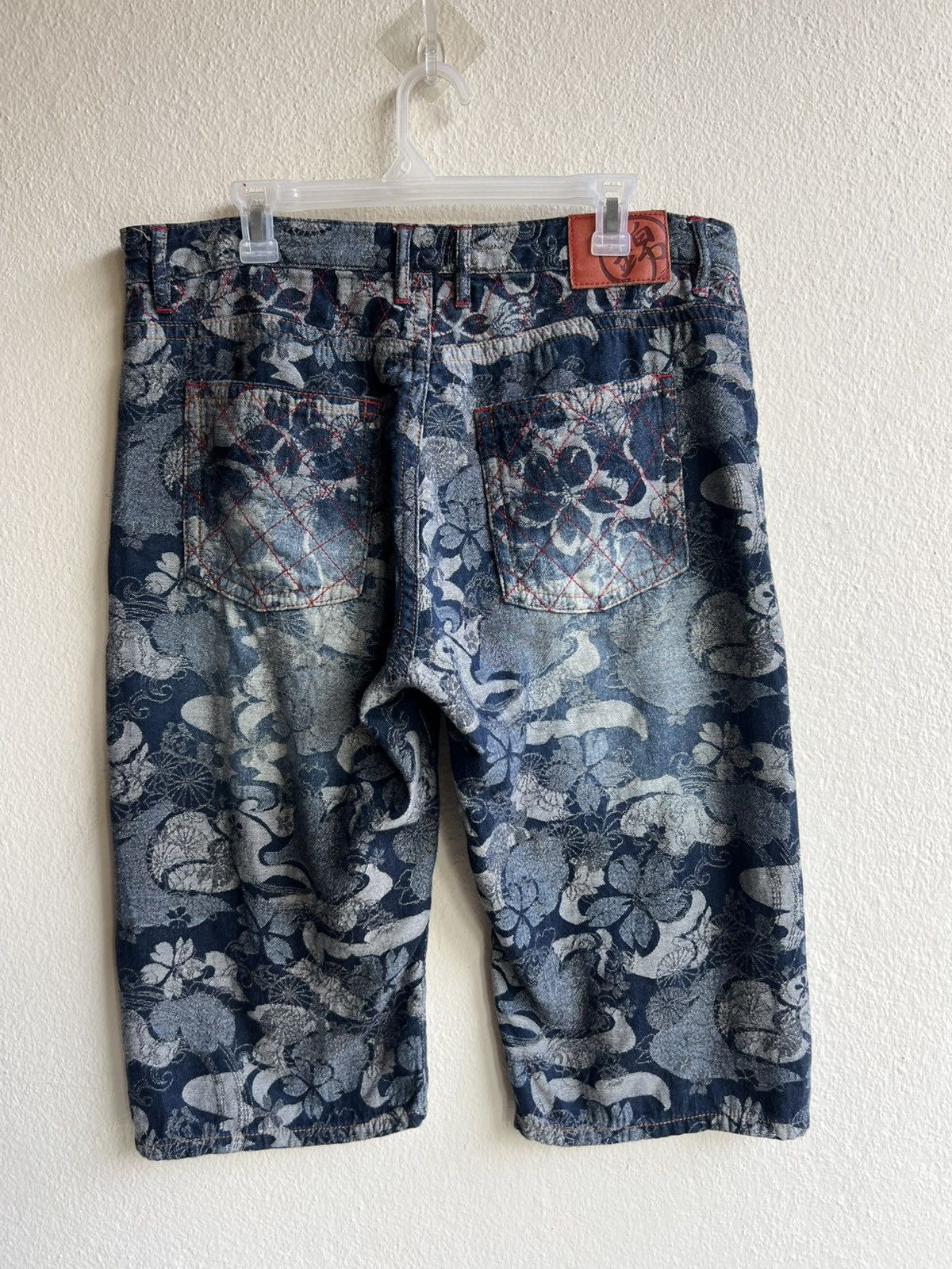 Japanese Brand Nishiki Oriental Brand Japan Embroidery Denim Short Pant Size US 35 - 3 Thumbnail