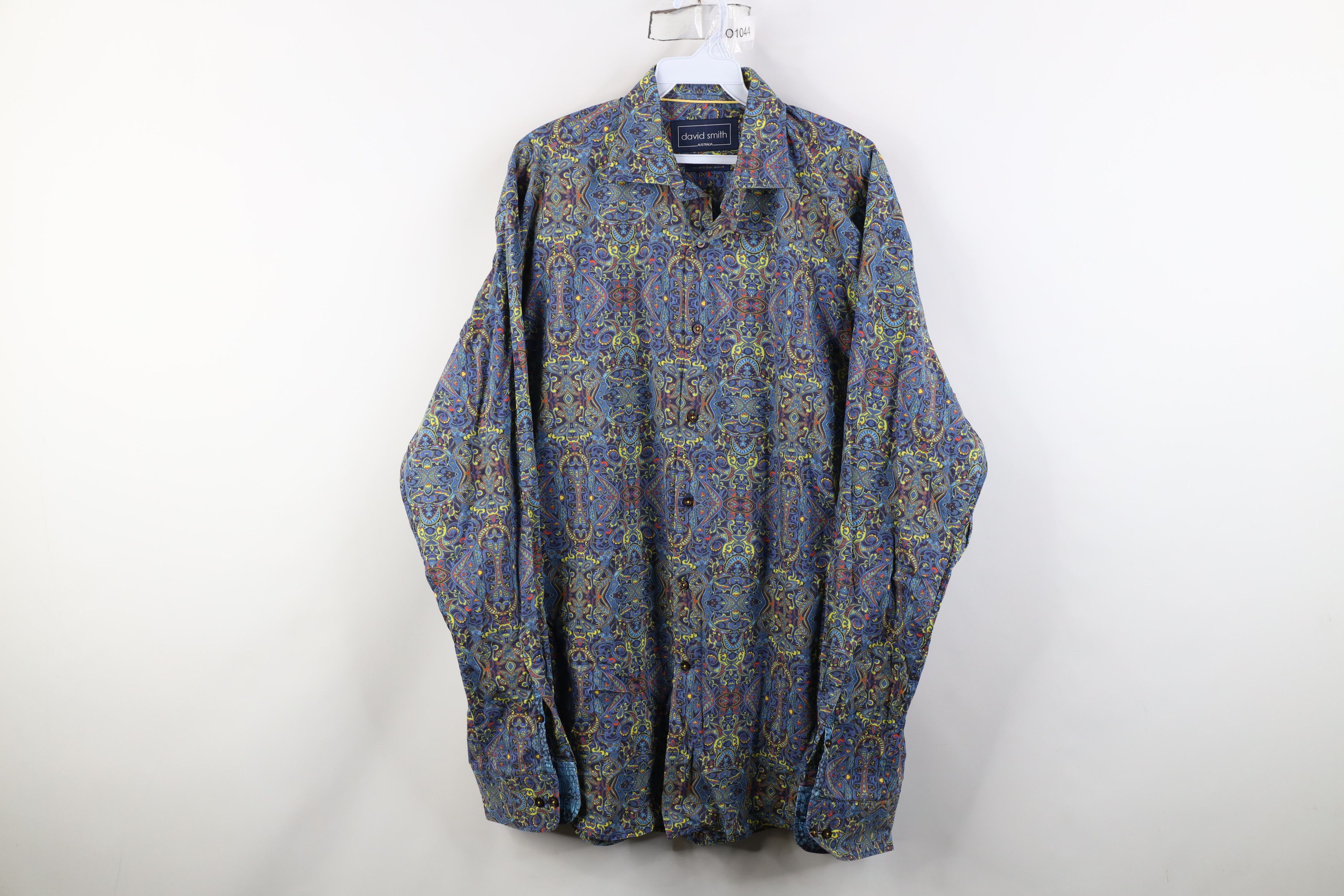 Vintage David Smith Australia Rainbow Paisley Collared Button Shirt Size US XXL / EU 58 / 5 - 1 Thumbnail