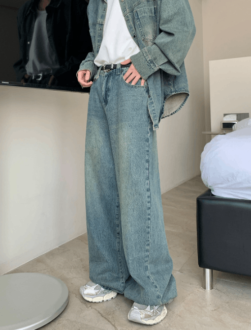Japanese Brand Men's vintage distressed washed American casual jeans Size US 32 / EU 48 - 5 Thumbnail