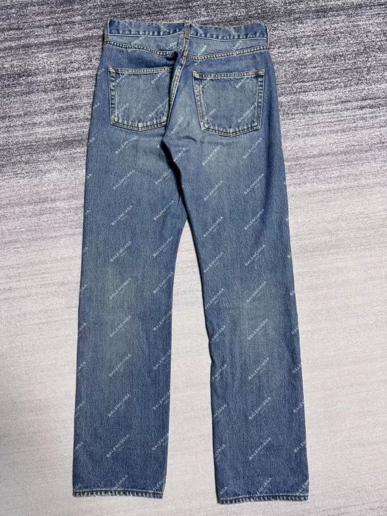 Balenciaga Balenciaga Blue Logo Print Denim Pants-2505 Size US 26 / EU 42 - 2 Thumbnail
