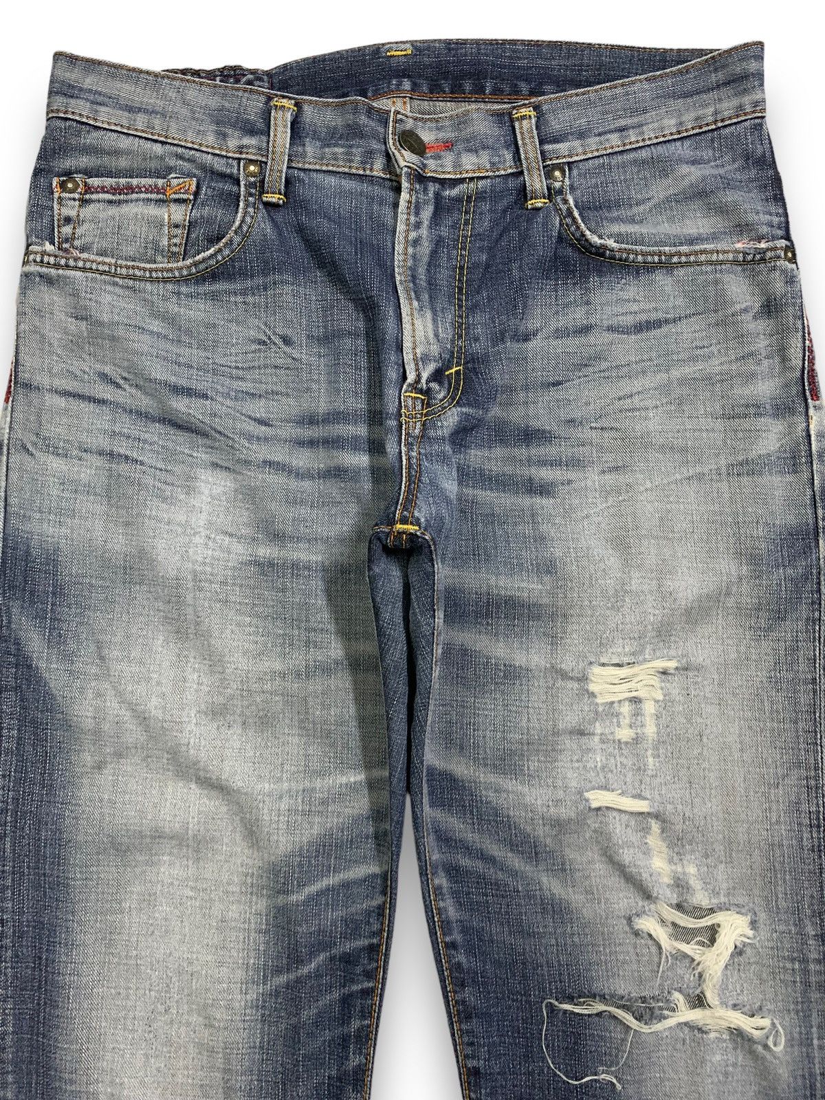 Edwin Vintage Edwin Blue Trip Relaxed Fit Distressed Grunge Jeans Size US 34 / EU 50 - 3 Thumbnail