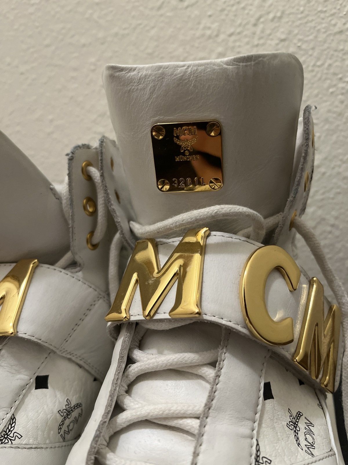 MCM MCM High Top Sneakers Big Logo Luxury Shoes With Box Men 45 Size US 11.5 / EU 44-45 - 3 Thumbnail