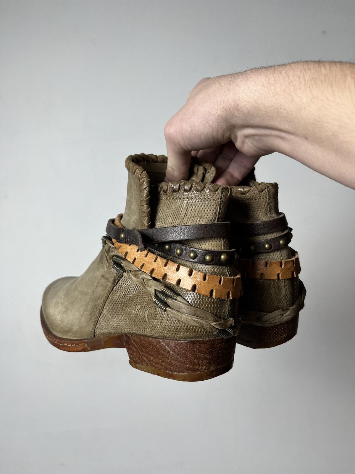 A.S.98 🔥A.S.98 Airsteps Ankle Straps Leather Vintage Western Boots Size US 9 / IT 39 - 3 Thumbnail