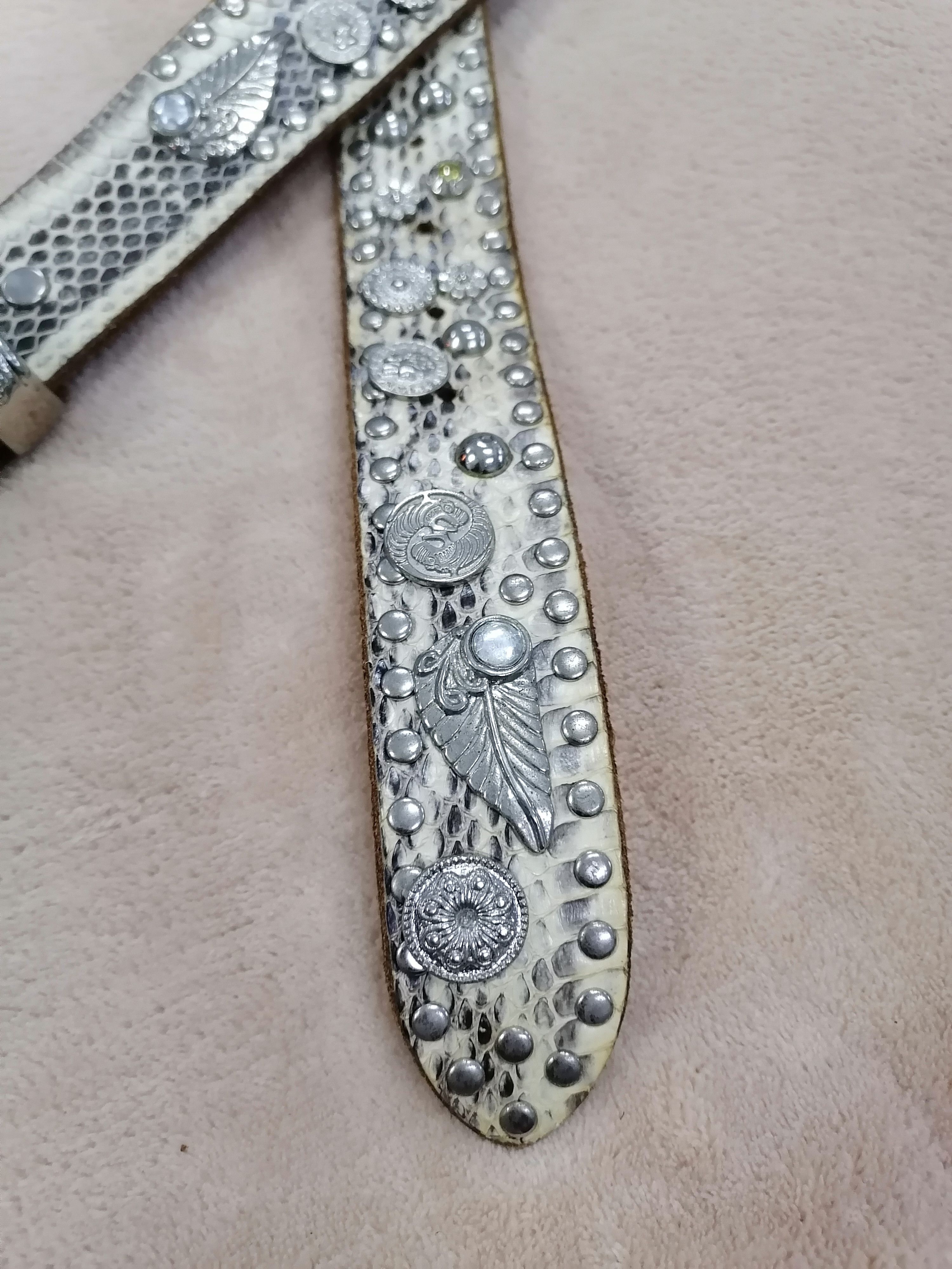 Japanese Brand Diablo Studded Snake Leather Belts Size ONE SIZE - 3 Thumbnail