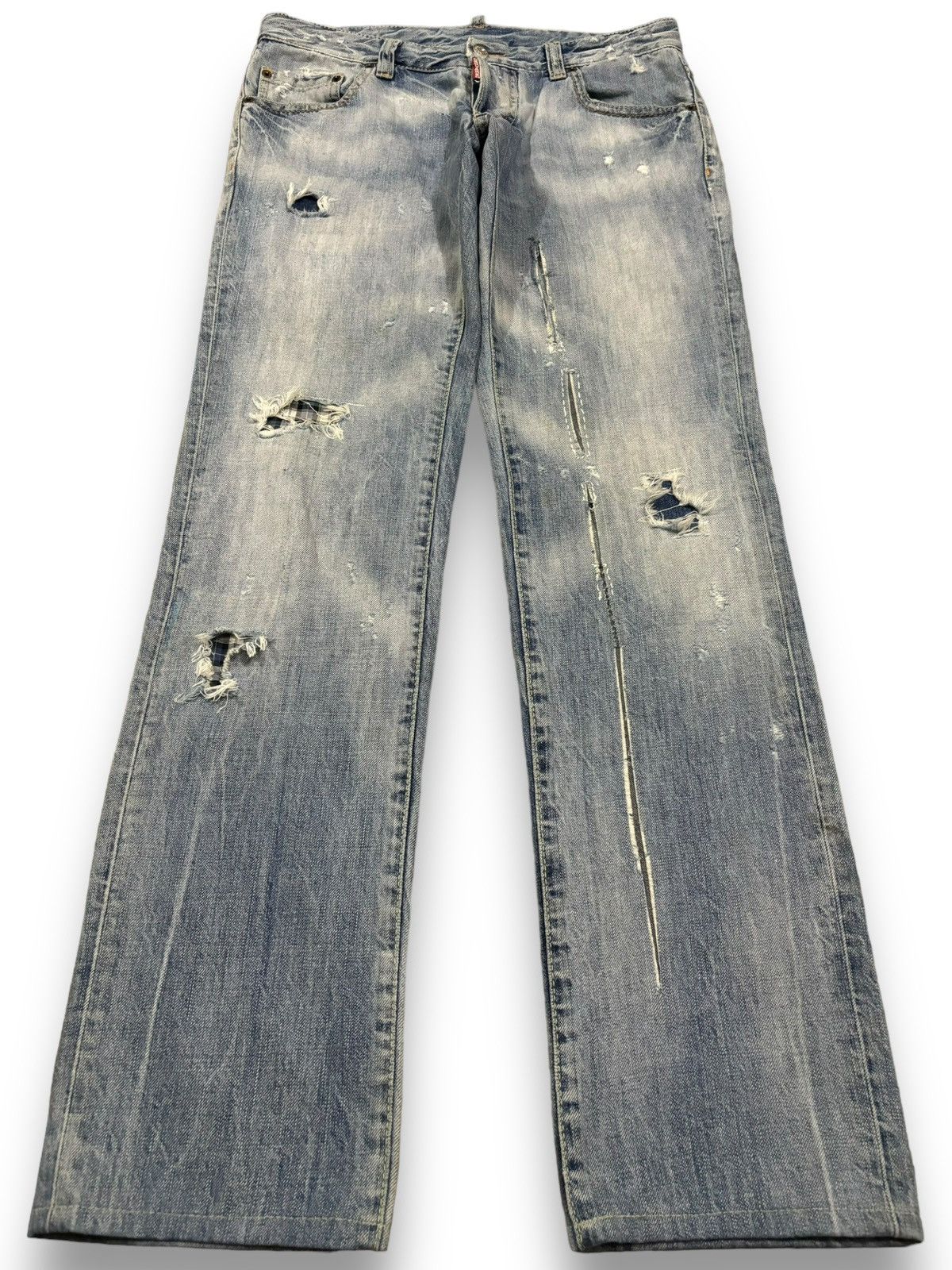 Dsquared2 Vintage Dsquared2 Sashiko Stitched Distressed Grunge Jeans Size US 31 - 1 Thumbnail