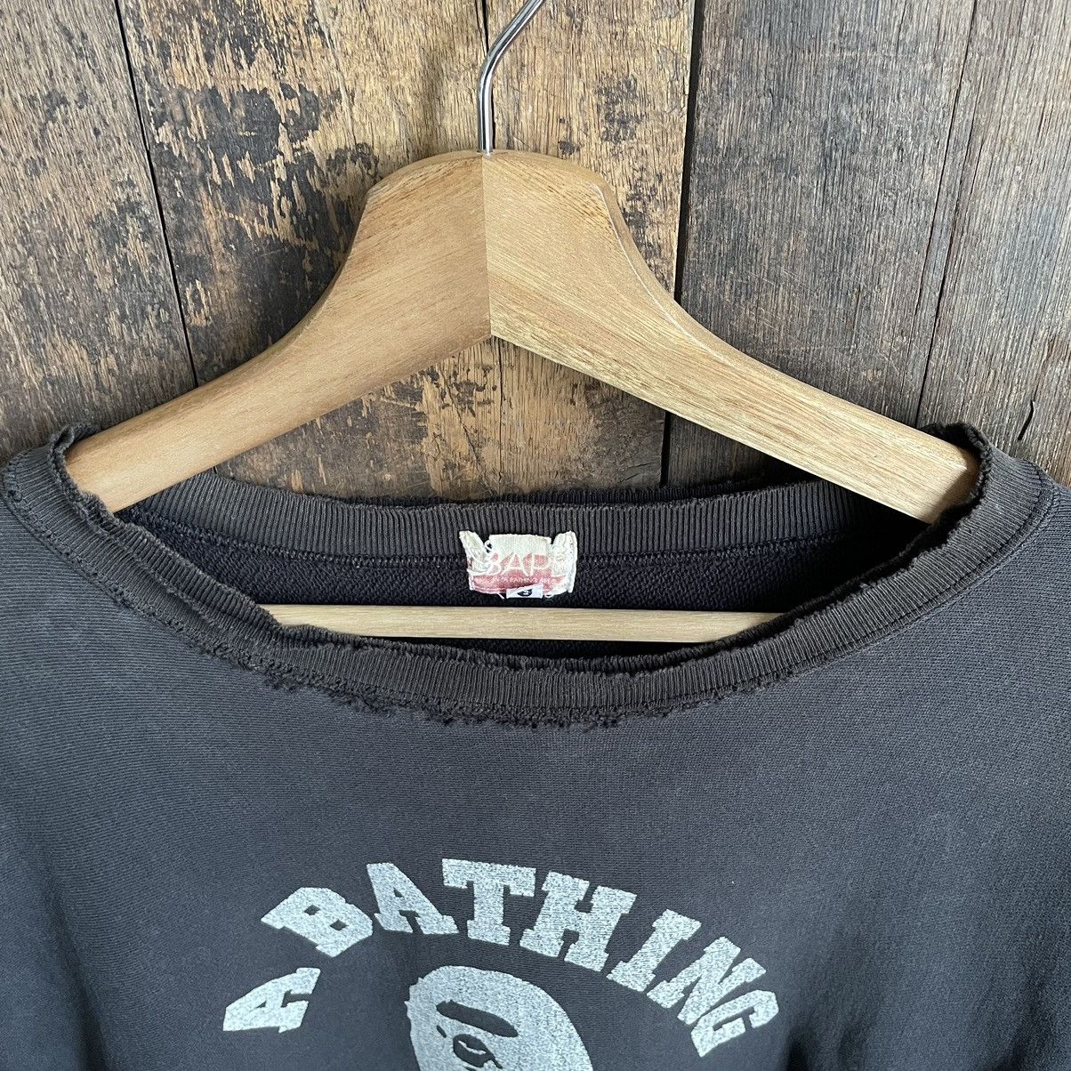 Bape A Bathing Ape College Crewneck Distressed Sweatshirt Size US XL / EU 56 / 4 - 6 Thumbnail