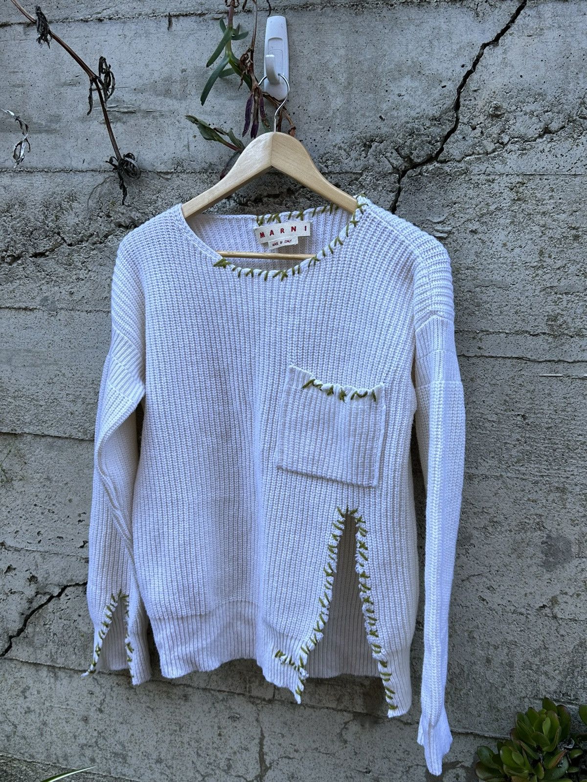 Marni RARE GRAIL Marni raw stitched split sweater Size US S / EU 44-46 / 1 - 1 Thumbnail
