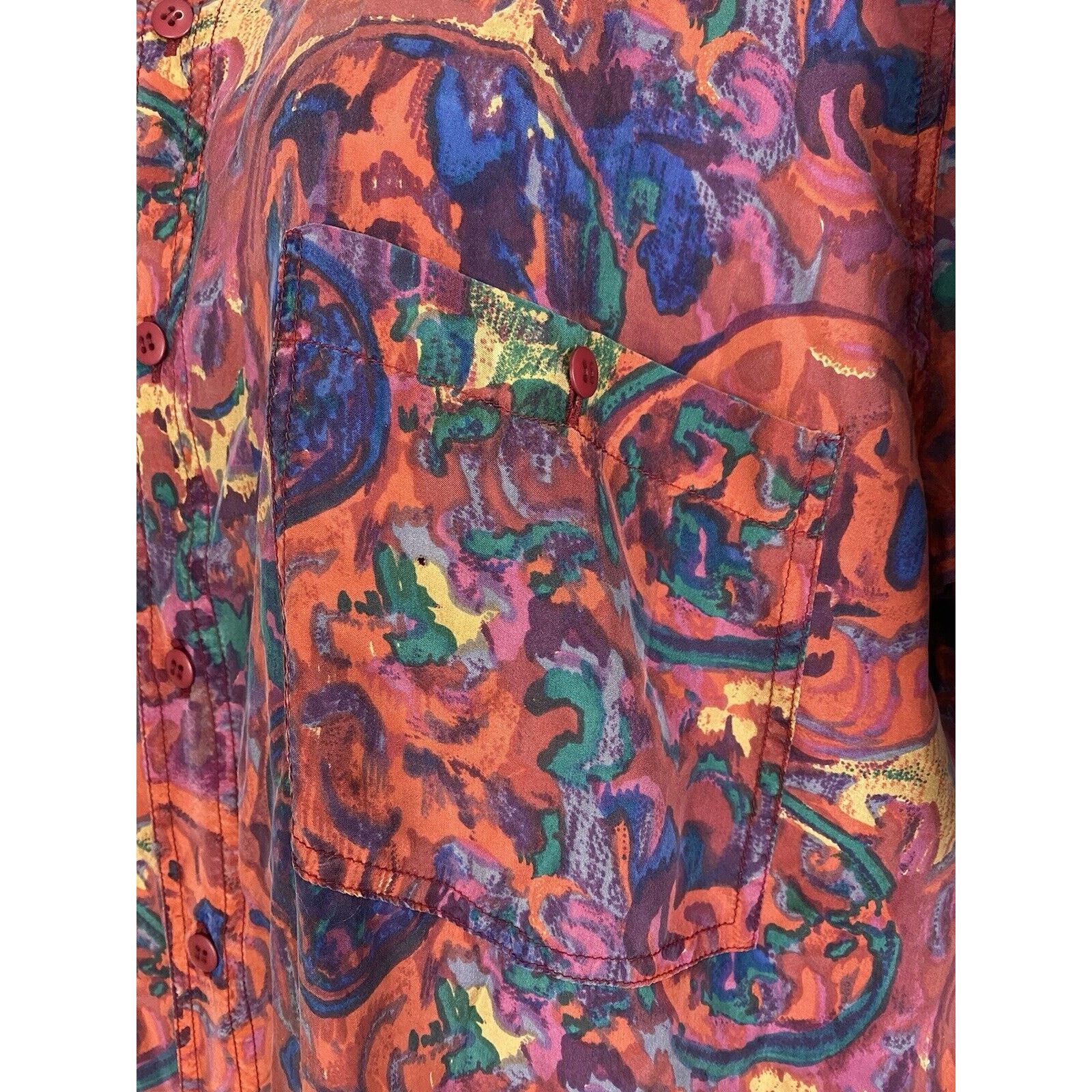 Other NWT Defy 100% Silk Abstract Short Sleeve Multicolor Shirt S Size US S / EU 44-46 / 1 - 2 Thumbnail
