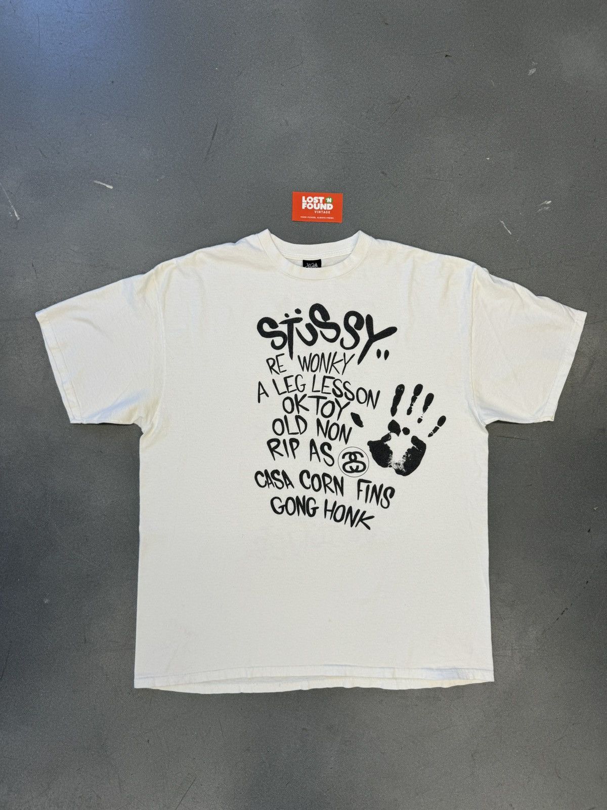 STUSSY x Grey PVC Vintage 2006 World Tour order Tee