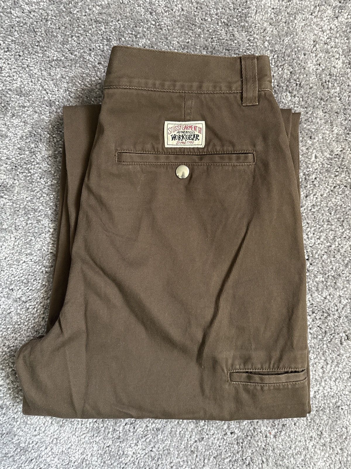 美品】STUSSY CONTRAST WORK PANT W30 キャメル