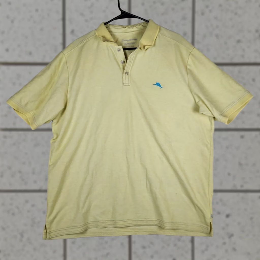 Tommy Bahama Tommy Bahama IslandZone Supima Polo Shirt Mens XL Yellow Short Sleeve Size US XL / EU 56 / 4 - 1 Thumbnail