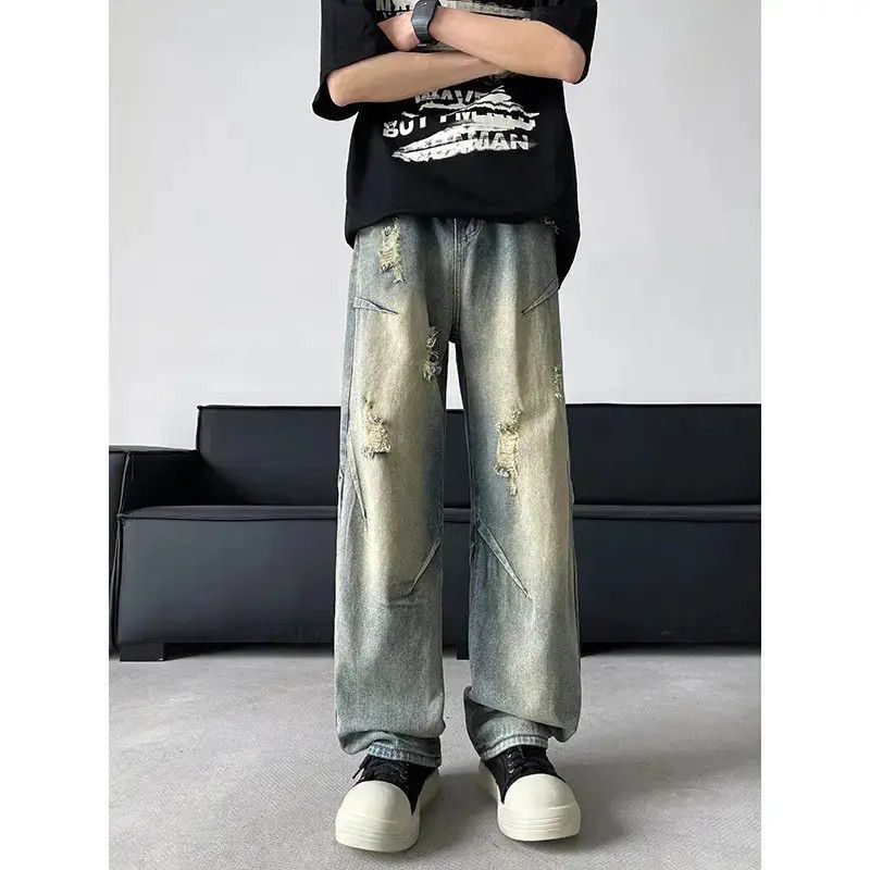 Japanese Brand Retro loose straight leg slightly flared jeans Size US 32 / EU 48 - 6 Thumbnail
