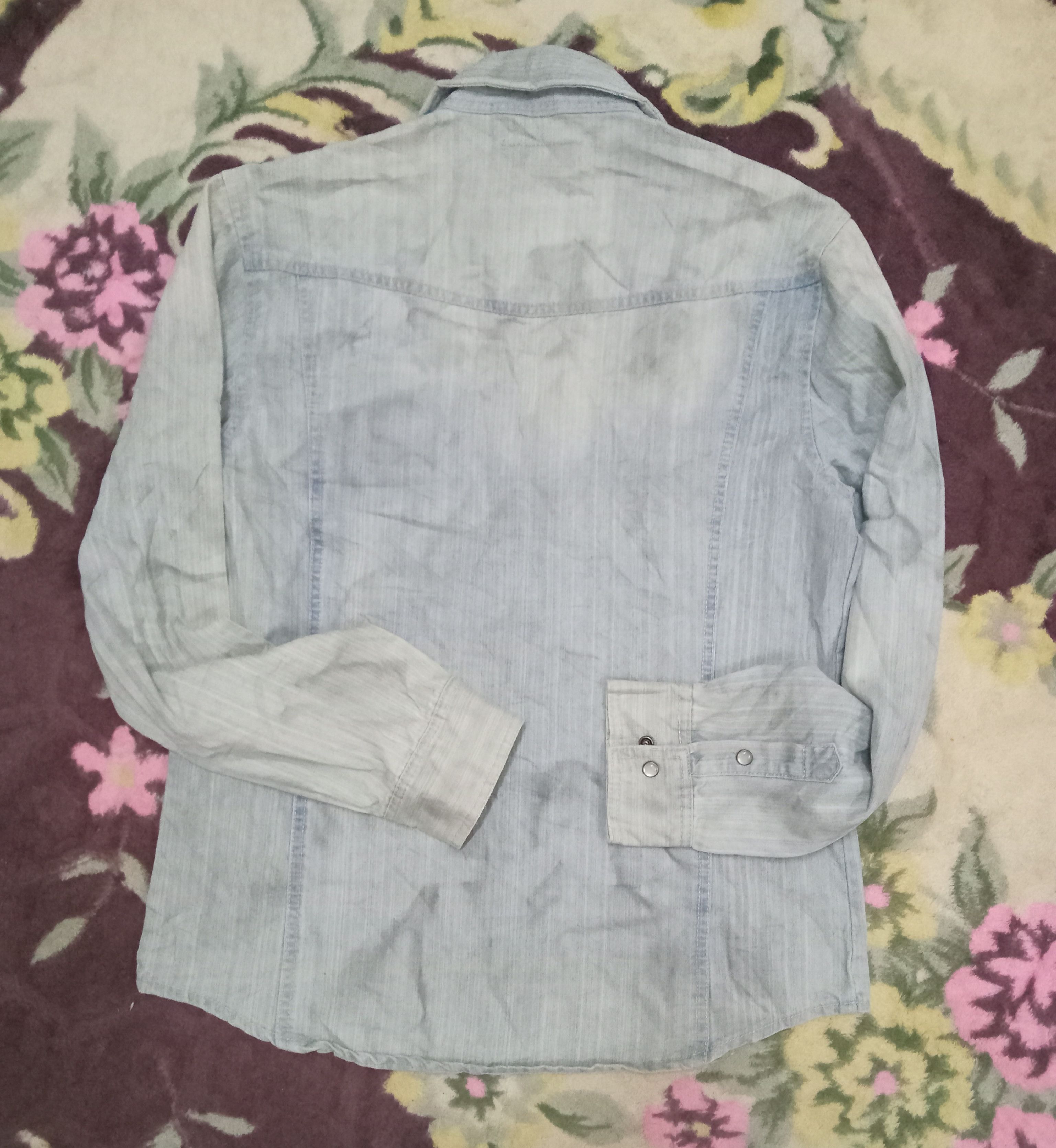In The Attic In The Attic Denim Western Snap Buttons Shirt Size L / US 10 / IT 46 - 2 Thumbnail
