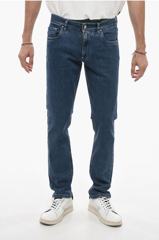 image of Corneliani Id Regular Waist Gaia Regular Fit Jeans 18Cm in Blue, Men's (Size 32)