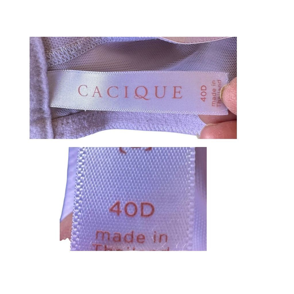 Other Cacique Bra 40D Floral Roses White Pink Black Lightly Lined Size S / US 4 / IT 40 - 12 Thumbnail