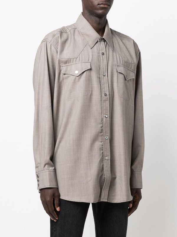 Our Legacy Cut ranch shirt stone wool Size US S / EU 44-46 / 1 - 1 Thumbnail