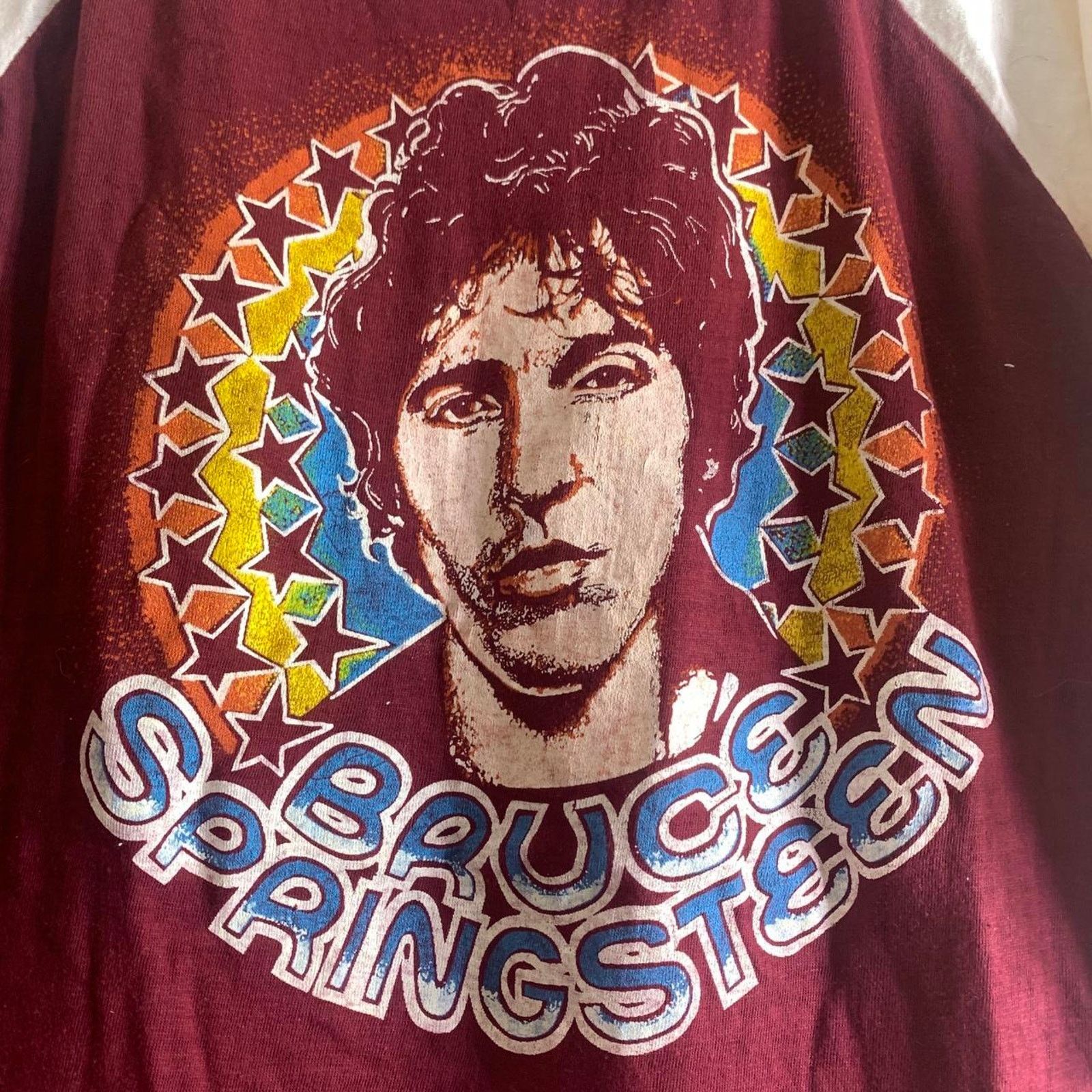 Vintage 80's BRUCE SPRINGSTEEN The Boss Is Back 3/4 sleeve tee shirt Size US L / EU 52-54 / 3 - 1 Thumbnail