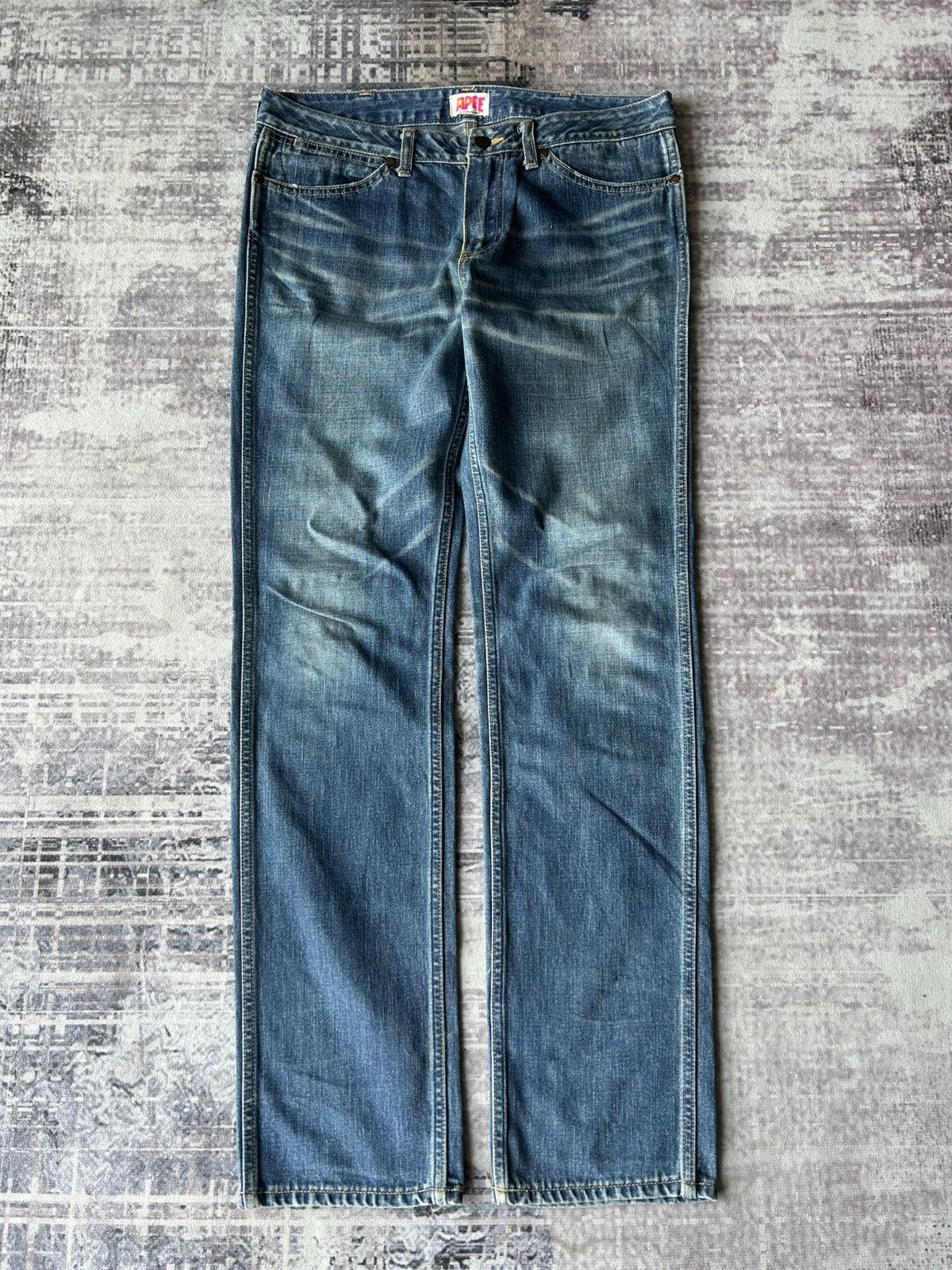 Bape Bape Back Print *A Bathing Ape* Jeans Size 33" - 3 Thumbnail