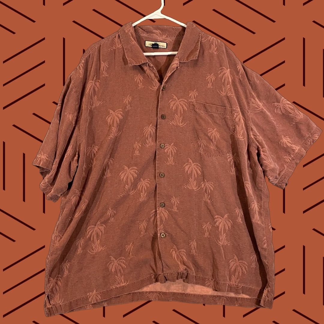 Tommy Bahama Tommy Bahama Shirt Mens 2XL Dark Red Floral Silk Relax S/S Button Up Size US XXL / EU 58 / 5 - 1 Thumbnail