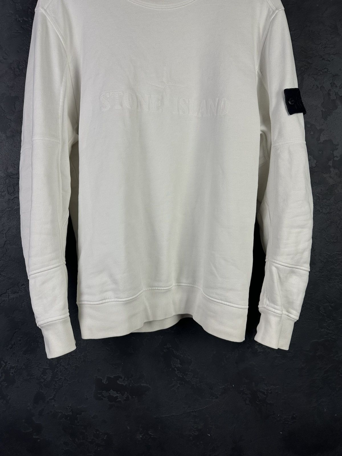 Stone Island Stone Island White Sweatshirt Crewneck Big Logo Mens Size US M / EU 48-50 / 2 - 7 Thumbnail