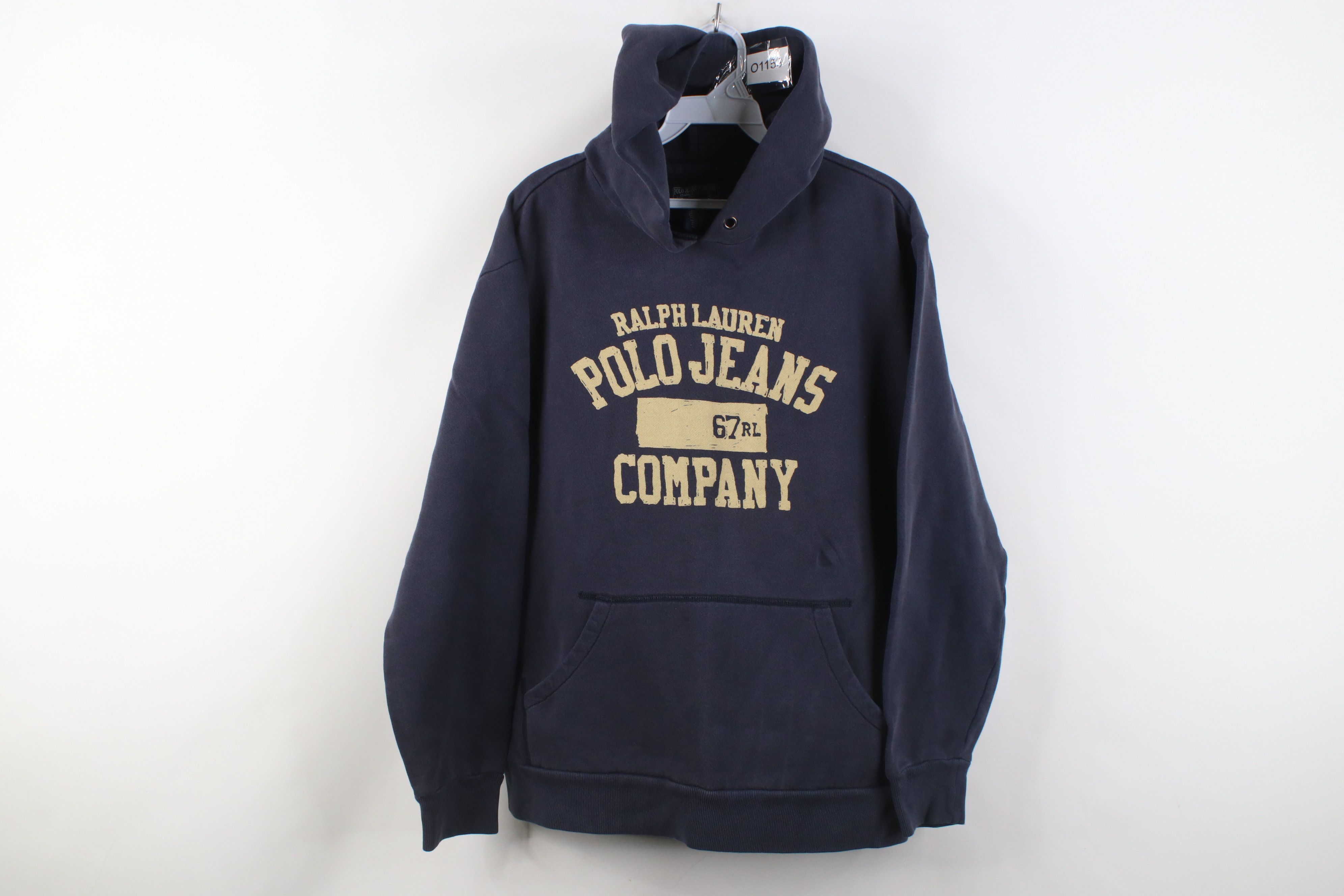 Polo Ralph Lauren Vintage 90s Ralph Lauren Spell Hoodie Sweatshirt Navy Blue Size US L / EU 52-54 / 3 - 1 Thumbnail