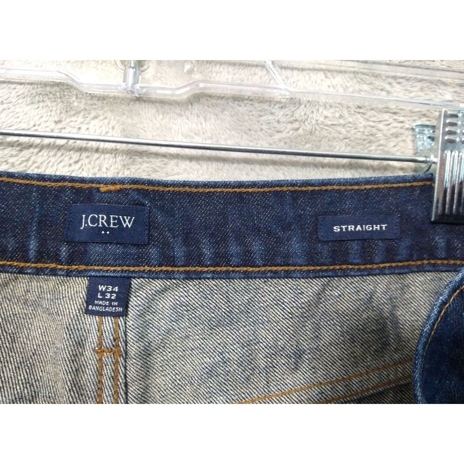 J.Crew J.CREW Jeans Mens 34x32 Blue Denim Straight Fit Mid Rise Dark Wash Regular 5-Pocket Mens Jeans Size US 34 / EU 50 - 7 Thumbnail