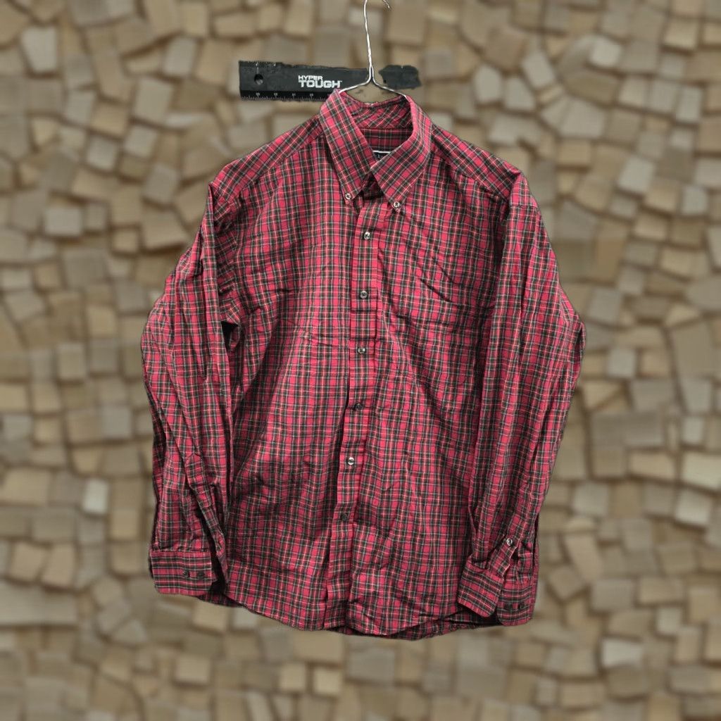 Club Room Club Room Shirt Mens Size 16.5 Red Plaid Long Sleeve Button Down Collar Size US XL / EU 56 / 4 - 1 Thumbnail