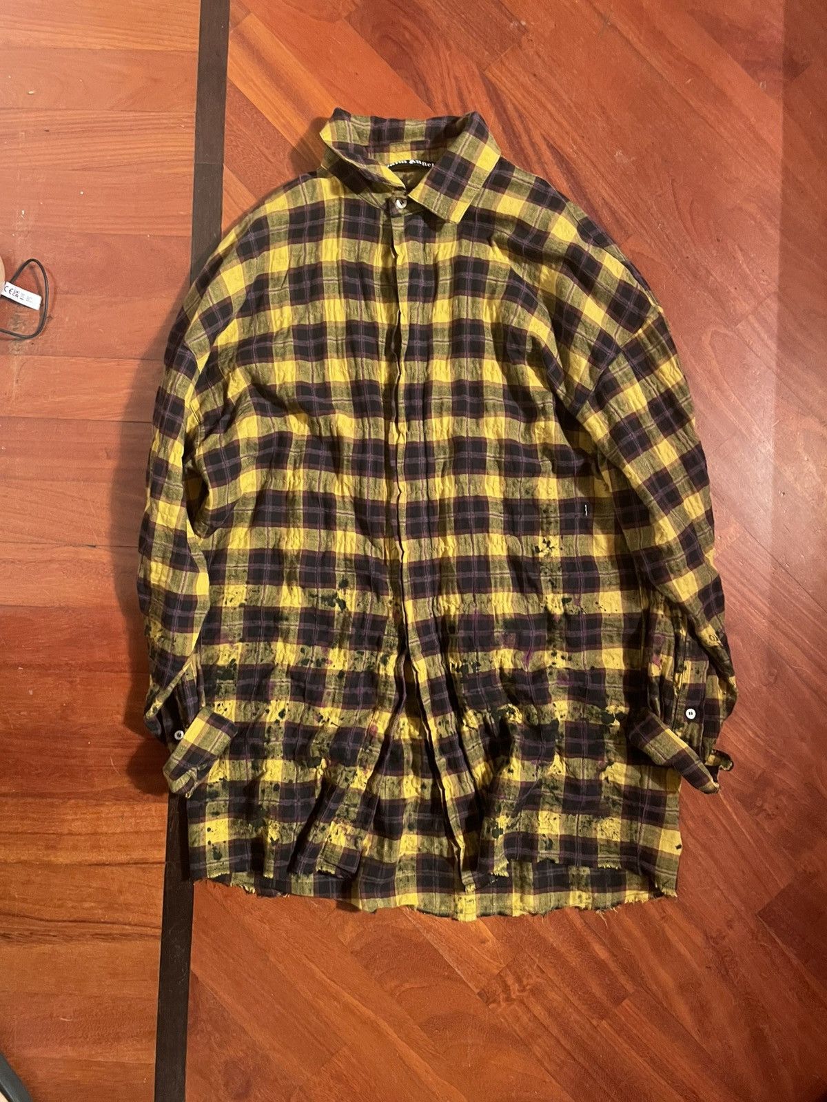 Palm Angels PALM ANGELS Check Shirt Men Yellow and Black in size M Size US M / EU 48-50 / 2 - 1 Thumbnail