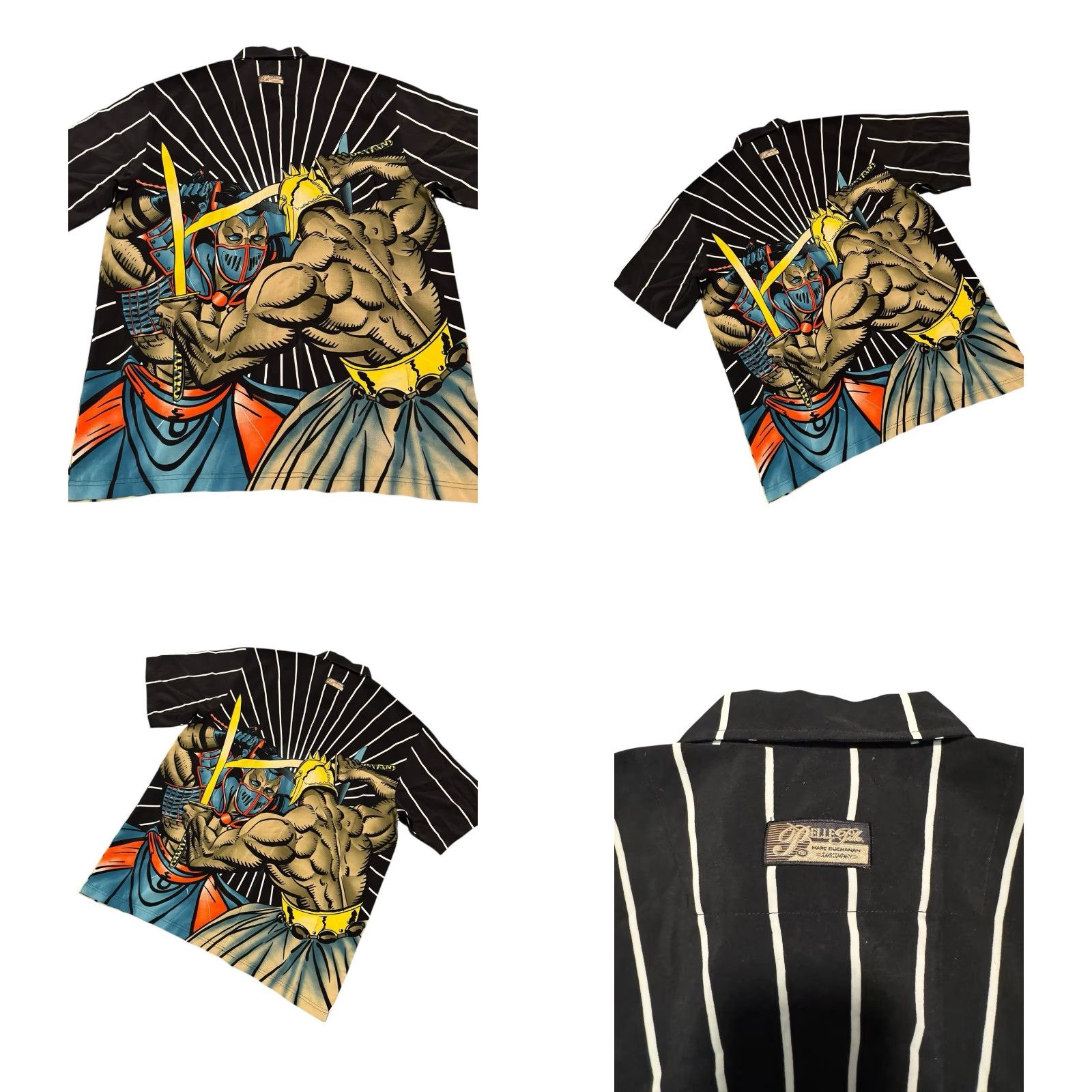 Pelle Pelle VINTAGE Pelle Pelle Marc Buchanan Samurai Print Button Down Shirt L-XL HTF Size US L / EU 52-54 / 3 - 8 Thumbnail