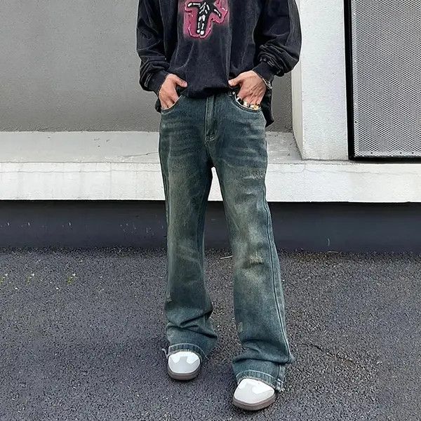 VIBE Flared jeans wide legs ripped vintage baggy pants Y2k Size US 30 / EU 46 - 1 Thumbnail