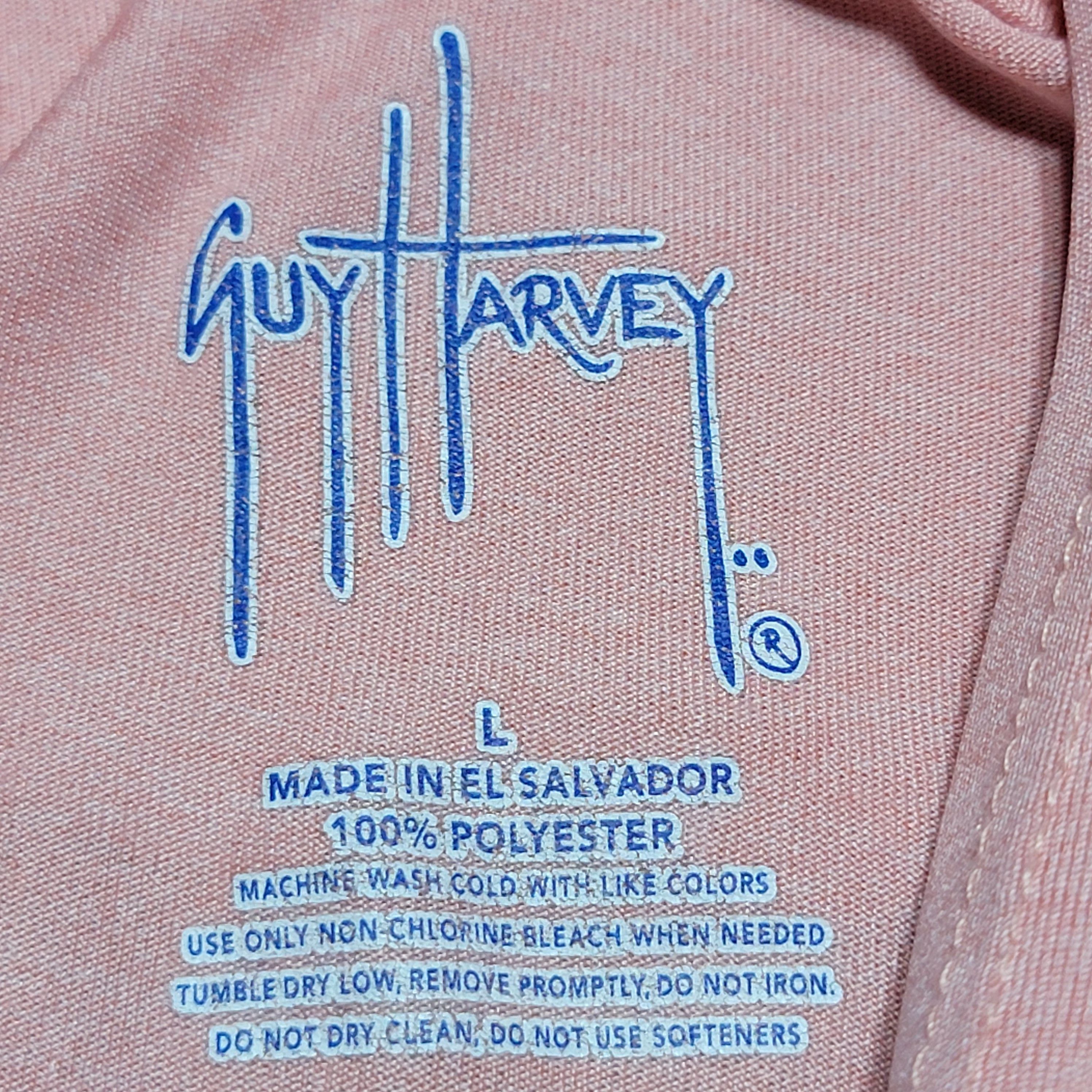 Guy Harvey Guy Harvey LS Pastel Pink Tee w/ Hood & Pocket - Size Large Size L / US 10 / IT 46 - 5 Thumbnail