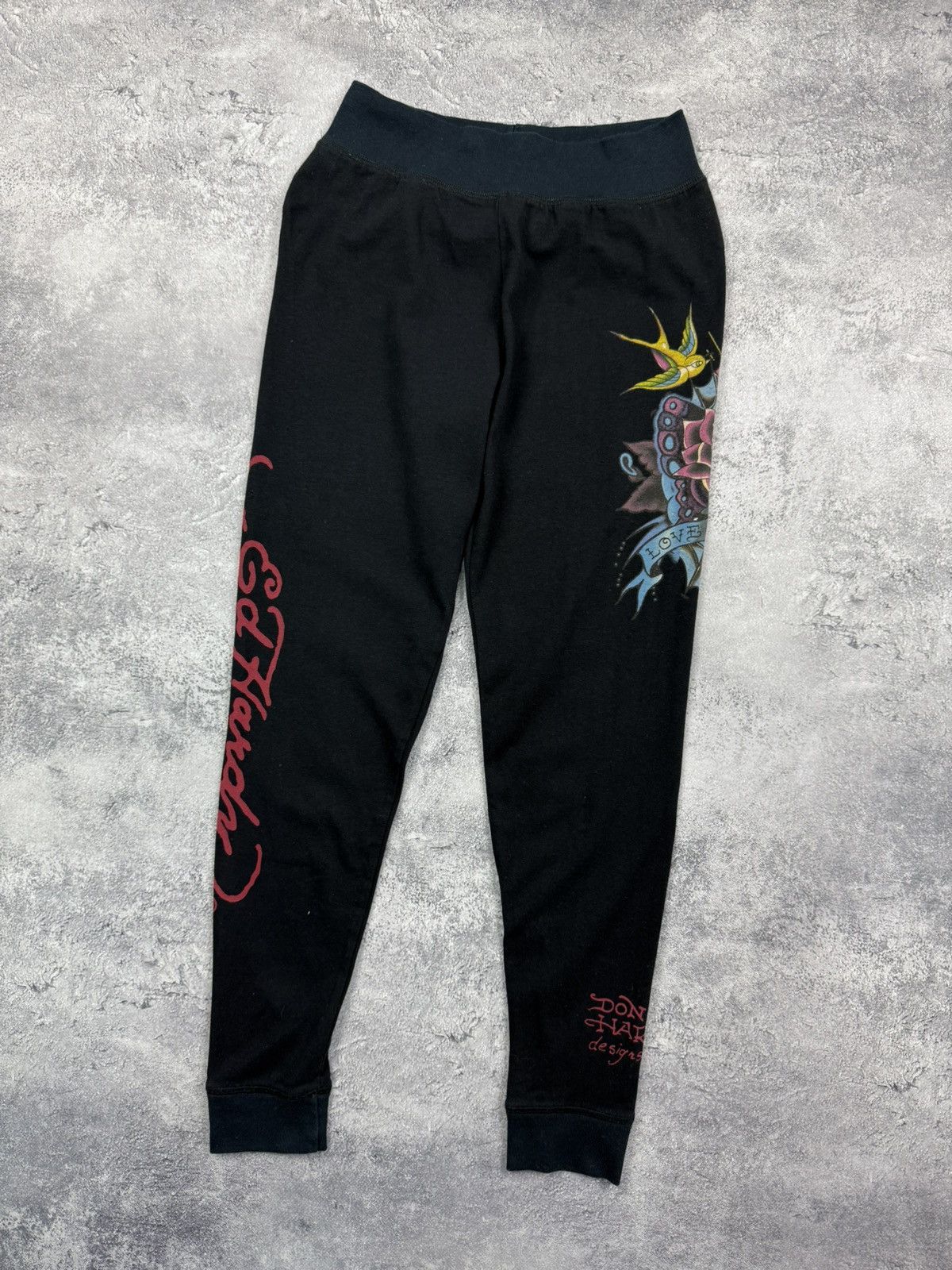 Ed Hardy Ed Hardy by Christian Audigier Black Leggings Y2K Steetwear Size 26" / US 2 / IT 38 - 3 Thumbnail