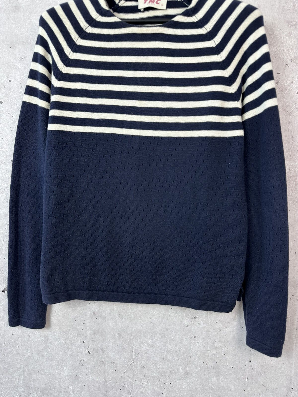YMC YMC Stripped Navy Blue Cotton Men’s Sweater Size US M / EU 48-50 / 2 - 3 Thumbnail