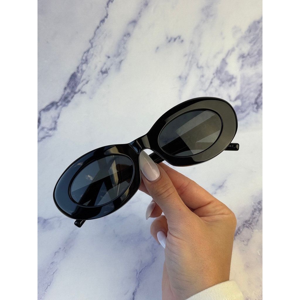 Saint Laurent Paris NEW Saint Laurent SL594 Oval Sunglasses in Black Size ONE SIZE - 7 Thumbnail
