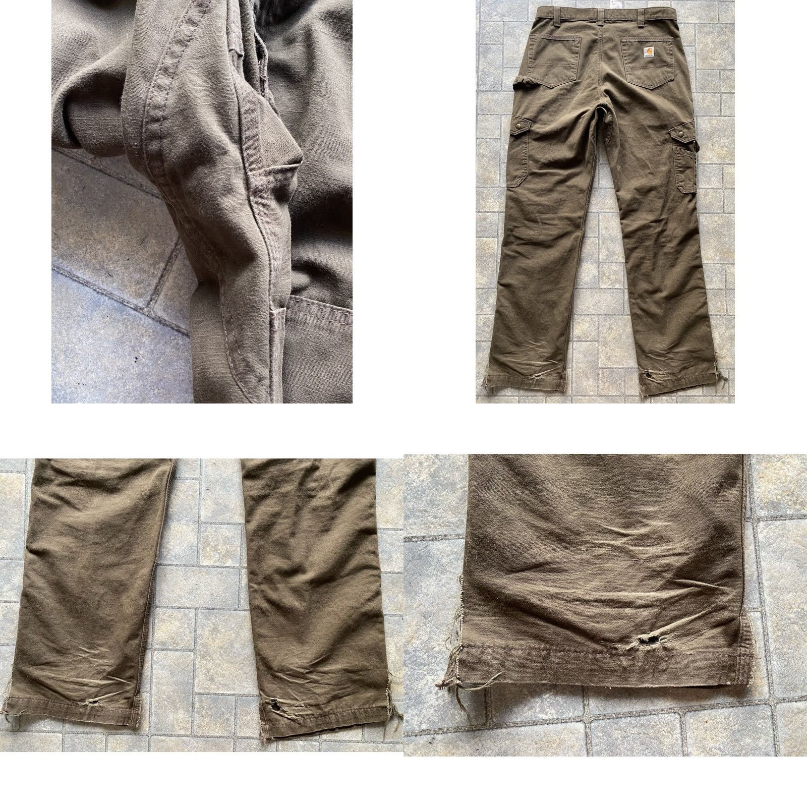 Carhartt Carhartt Pants Men’s 35x34 Brown Flaws Damage Wear Double Knee B342 DFE Size US 35 - 8 Thumbnail