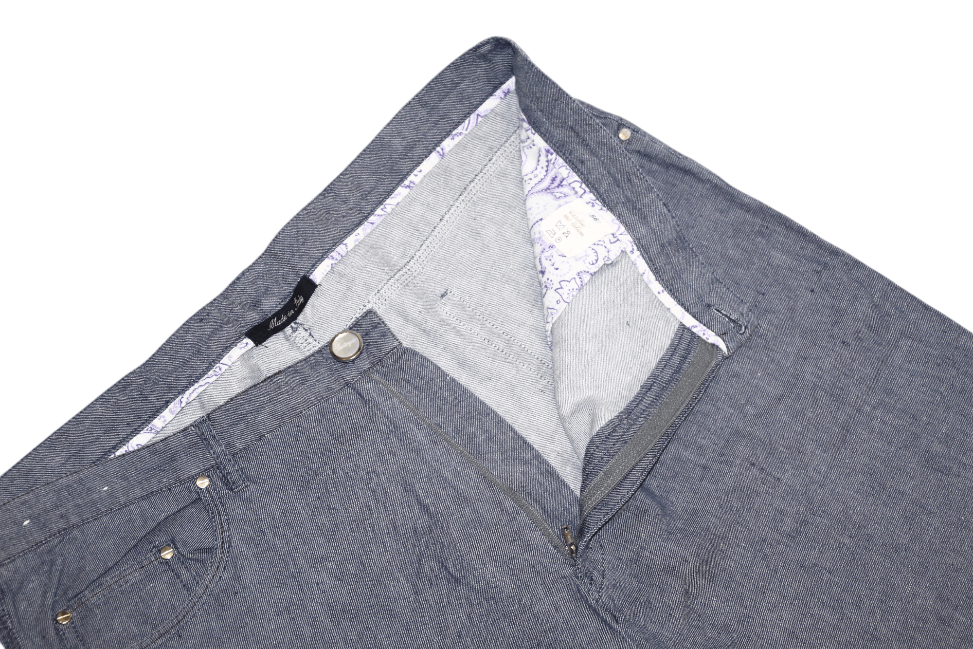 Kiton Castangia Lino Cotton Twill Denim 5-Pocket Straight Pants Size US 38 / EU 54 - 3 Thumbnail
