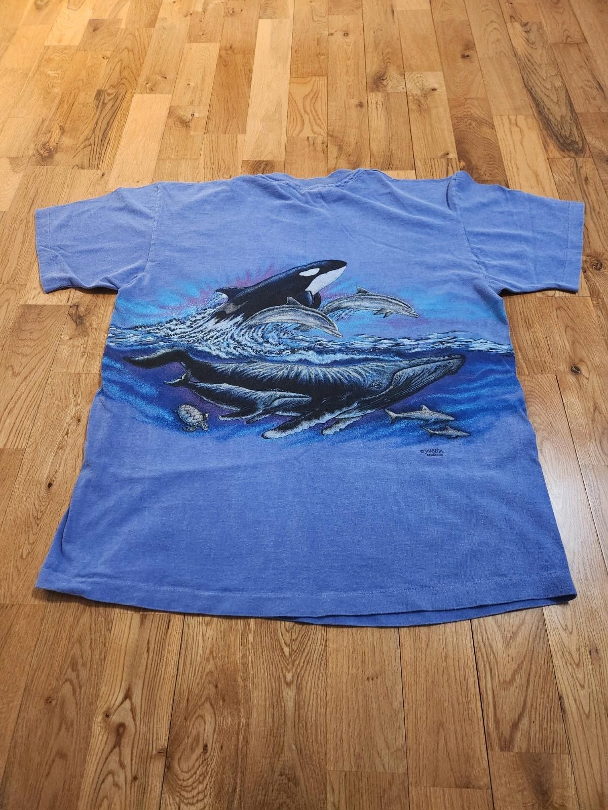 Designer Vintage Sea World Orca T-Shirt Men's Large Size US L / EU 52-54 / 3 - 5 Thumbnail