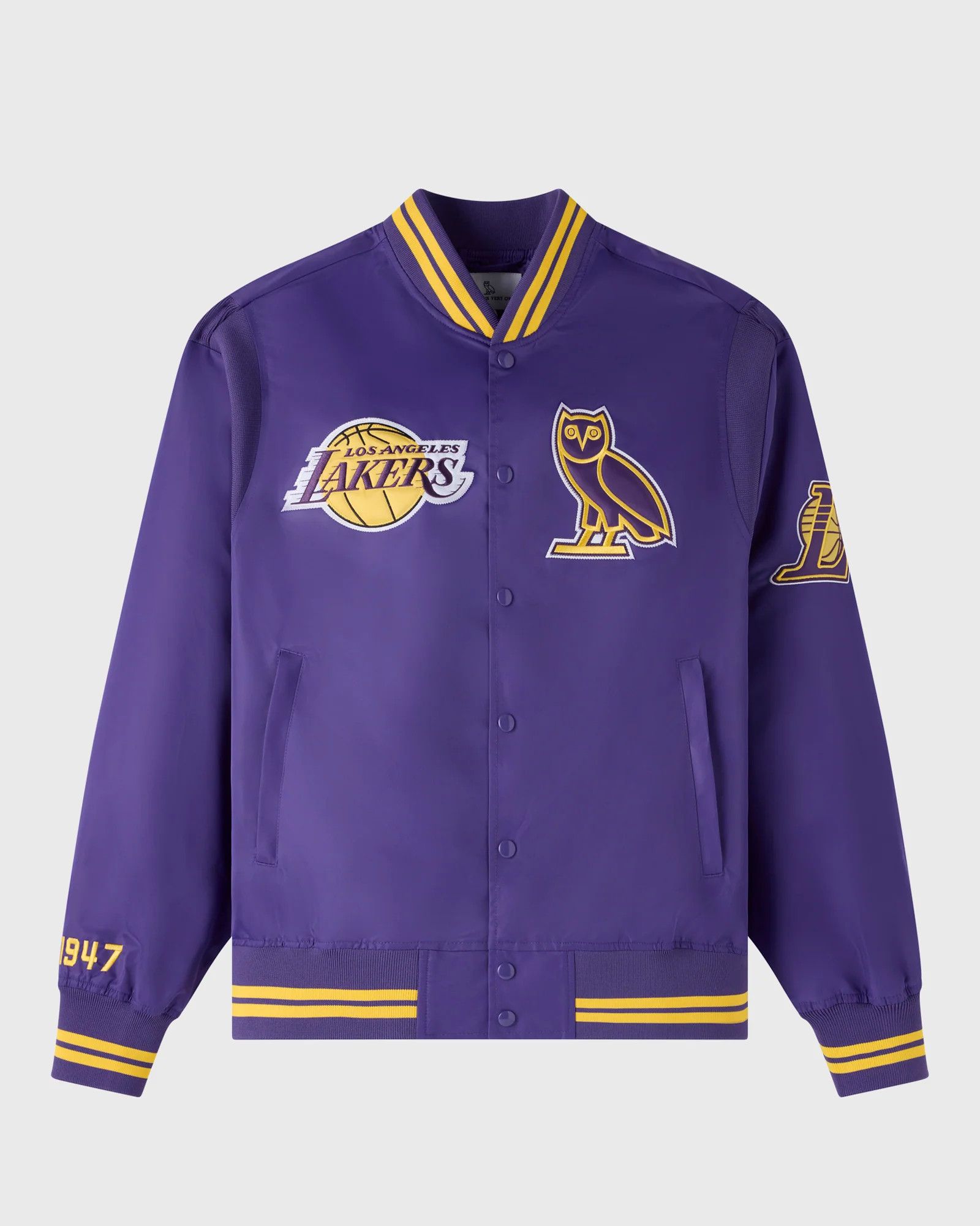Drake OVO x NBA x NBA LOS ANGELES LAKERS SATIN VARSITY JACKET Size US XL / EU 56 / 4 - 4 Thumbnail