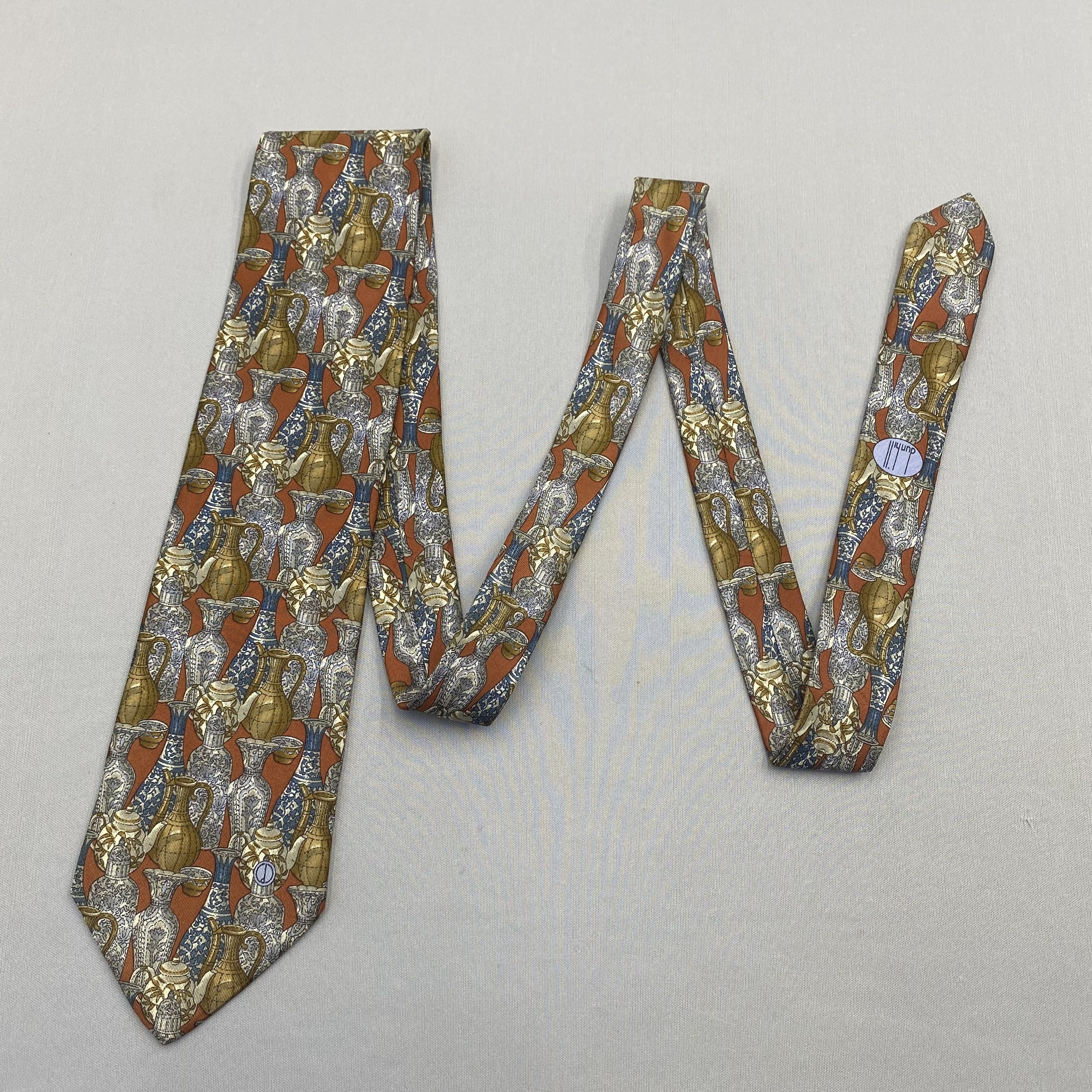 Alfred Dunhill Vintage Dunhill SILK Necktie Cravate Pure Silk Neck Tie Size ONE SIZE - 5 Thumbnail