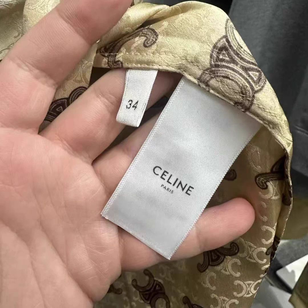 Celine Celine Triumph Allover Print Bow Shirt Women's NWT Size XS / US 0-2 / IT 36-38 - 4 Thumbnail