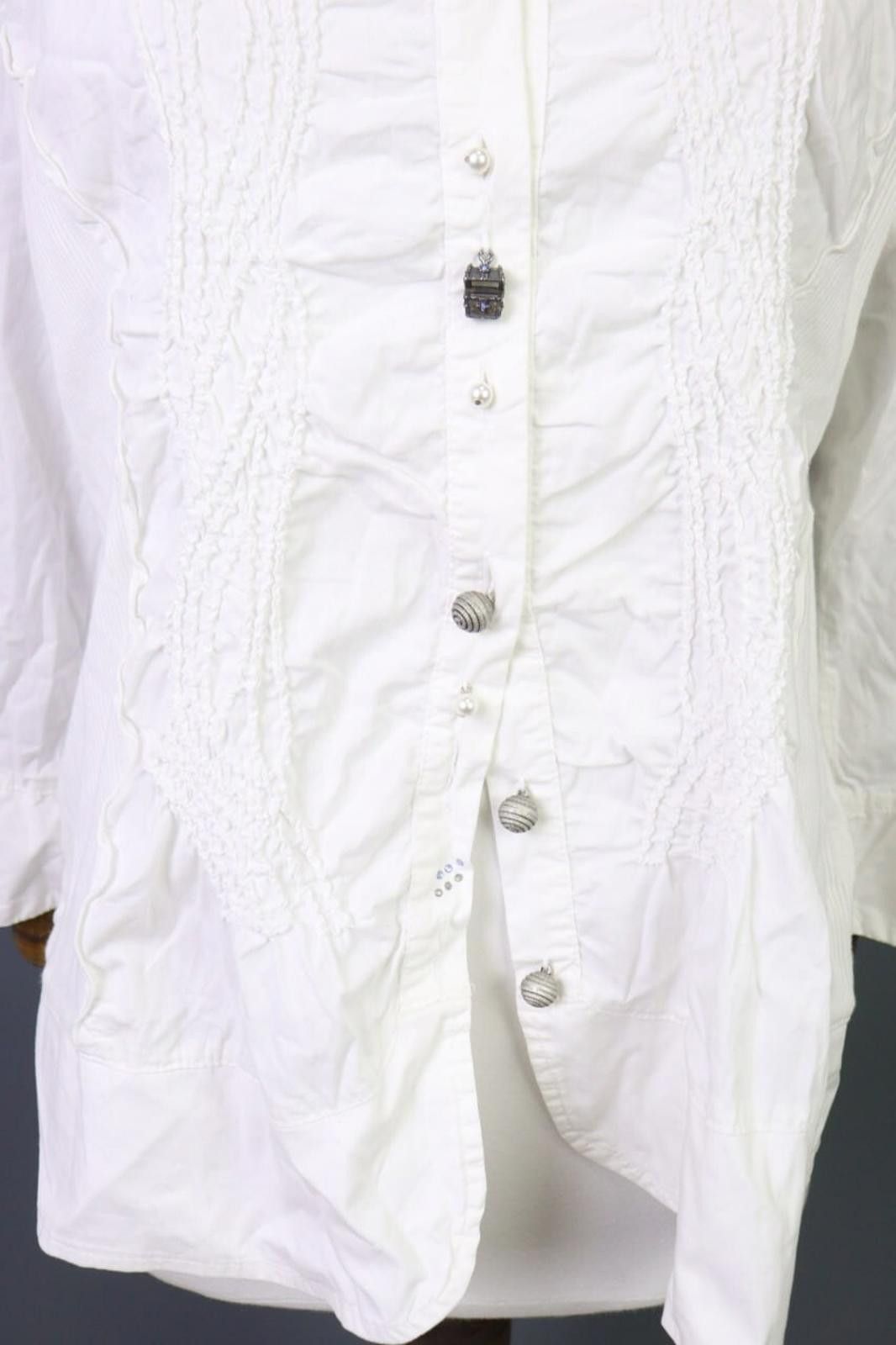 Designer Elisa Cavaletti White Designer Shirt Blouse Tunic Size 2 Size XS / US 0-2 / IT 36-38 - 4 Thumbnail