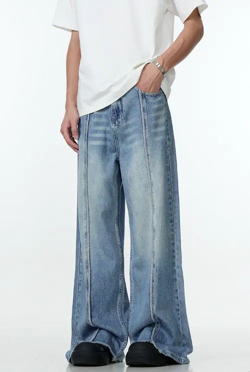 VIBE American style patchwork trendy straight loose retro jeans Size US 32 / EU 48 - 3 Thumbnail