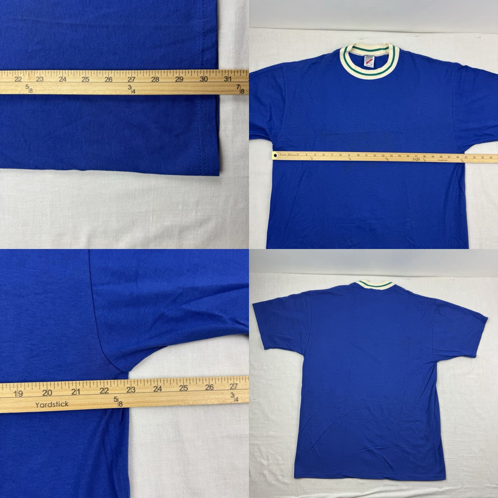 Jerzees VINTAGE Jerzees Blank T Shirt Adult Large NWOT Collar Made In USA Hipster 90s USA Classic Mens Shirt Blue Cotton Short Sleeve Size US L / EU 52-54 / 3 - 8 Thumbnail