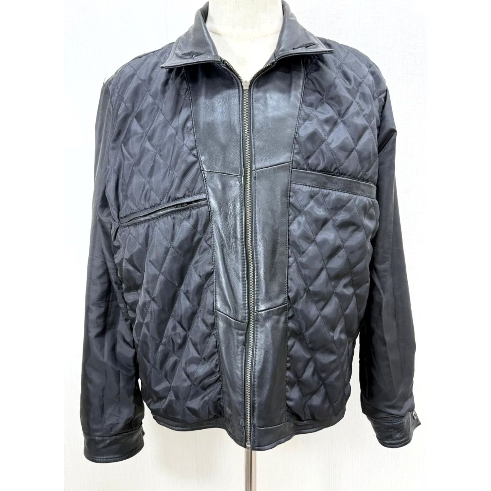 Vintage VINTAGE Men's Italian Sheepskin Genuine Leather Jacket Premium Black Coat M Black Leather Jacket Mens Regular XS? Size US M / EU 48-50 / 2 - 3 Thumbnail